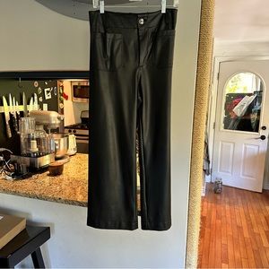 The Colette Cropped Wide-Leg Faux Leather Pants by Maeve